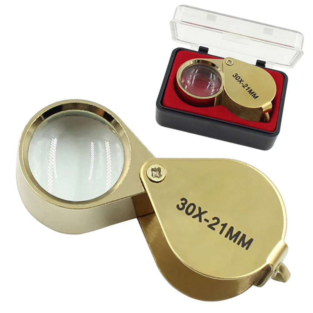 

Portable Eye Magnification Practical Loupe Jewelry Mirror Crafts Metal Magnifying Glass Folding Magnifier Optical Lenses