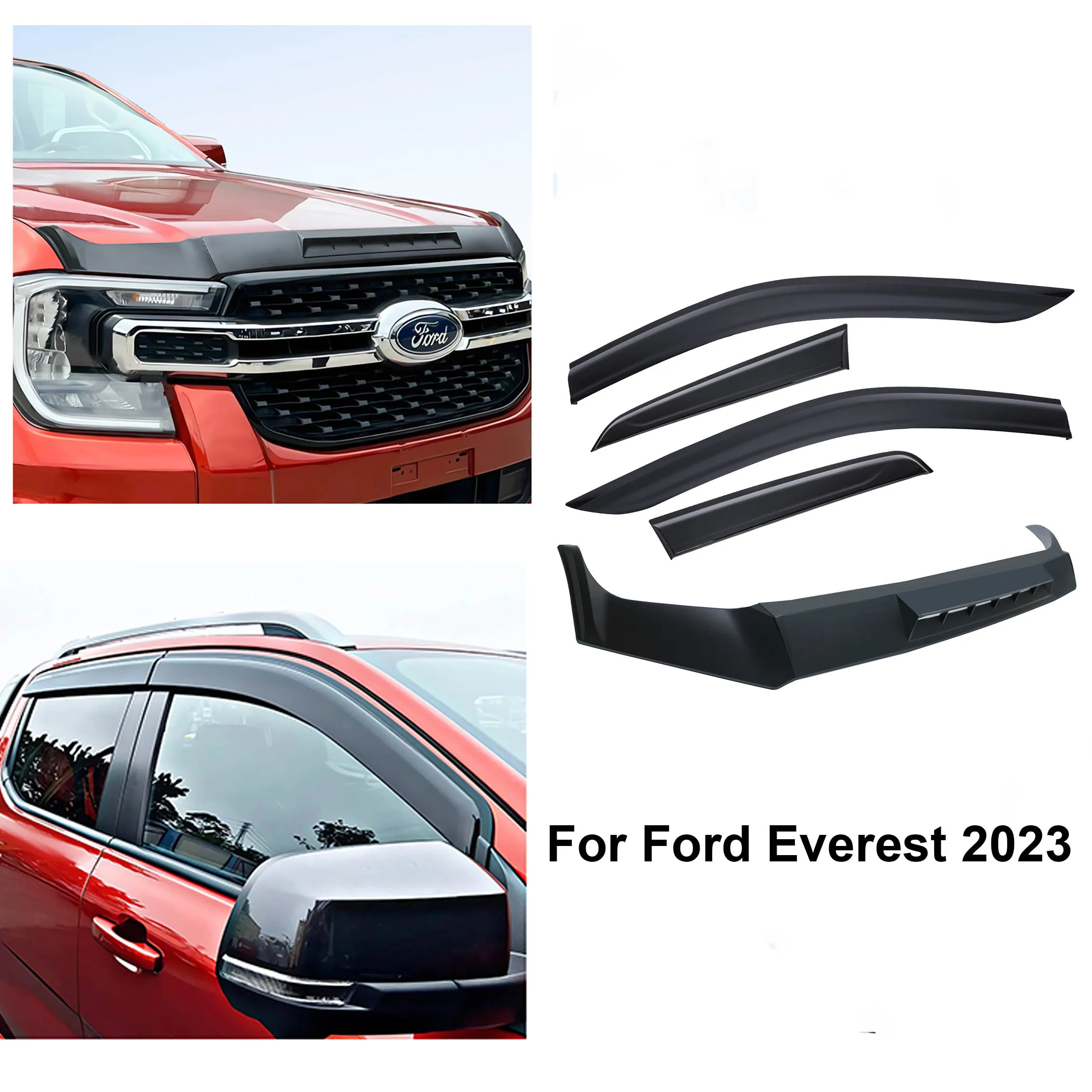 Защита капота + ветрозащитный козырек для Ford Ranger T9 2022 2023 2024 Wildtrak XLT XLS XL Sport Next Gen