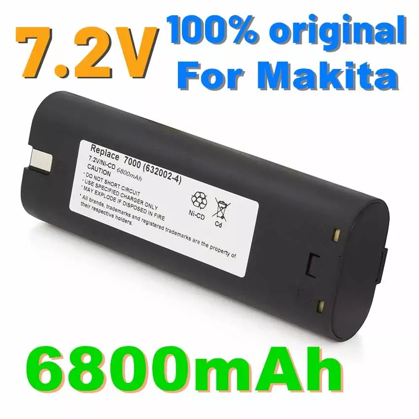 

Аккумуляторная батарея 7,2 в 6800 мАч для Makita 7000 7002 7033-9 191679-2 192532-4 192695-4 632002-2 632003 в, аккумулятор L50
