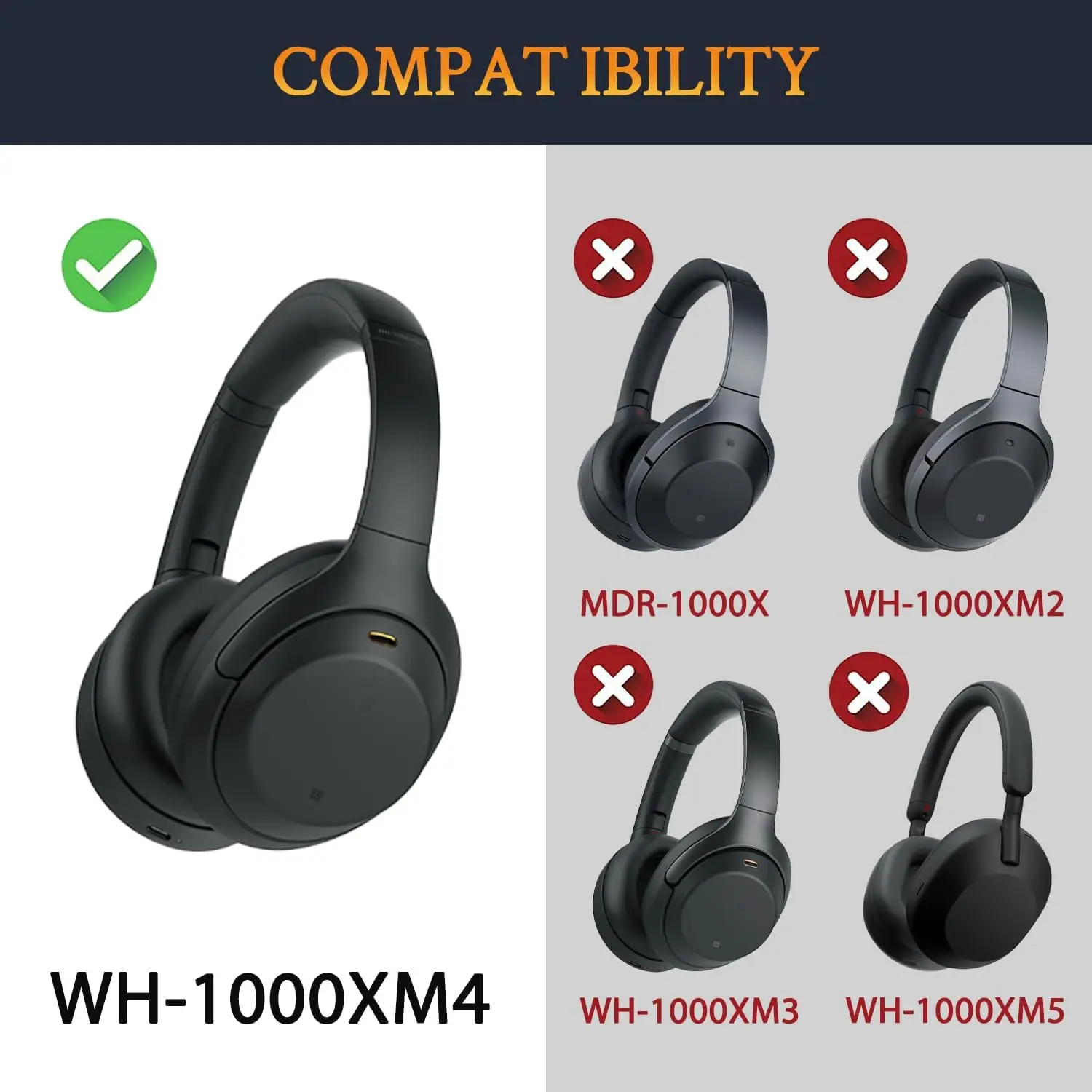 Фото Простая установка WH1000XM4, повязка на голову для SONY WH-1000XM4, сменная повязка на голову, чехол для подушки, 1000XM4, повязка на голову №3