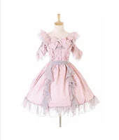 pink maid dress cosplay costume girls party dress custom