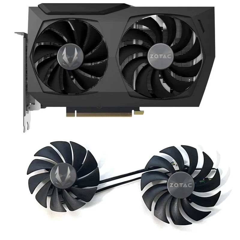 

Вентилятор охлаждения 2pcs 89mm CF1010U12S CF9015H12S 0.45A GeForce RTX 3070 Twin GPU для Zotac RTX3060 Twin Edge OC RTX3060Ti 8GD6 HA