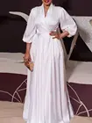 Женское Элегантное Длинное платье, сексуальное вечернее платье с V-образным вырезом, модель 2022 VONDA, повседневное женское платье