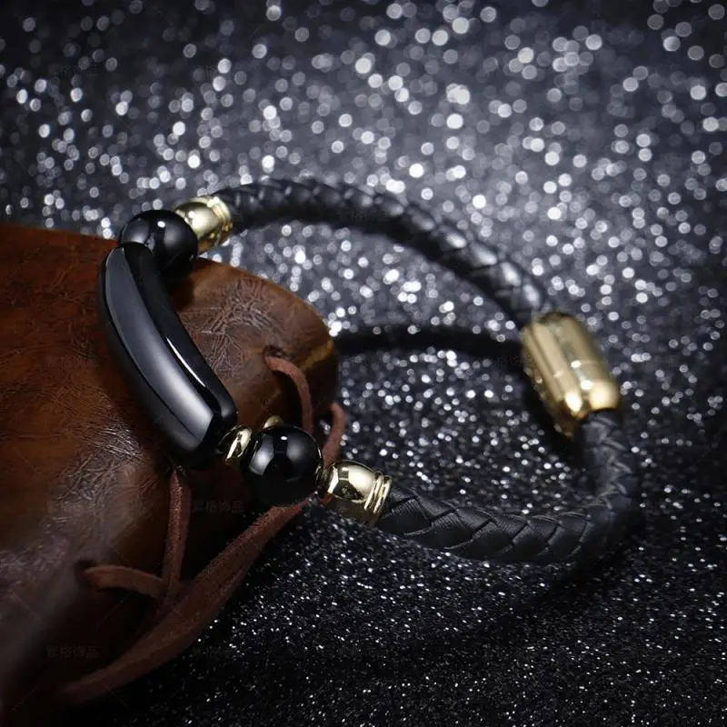 

2022 New Trendy People Creative Explosion Models Simple Punk Style Leather Braided Beaded Men's Bracelet Fashion Trend Bracelet