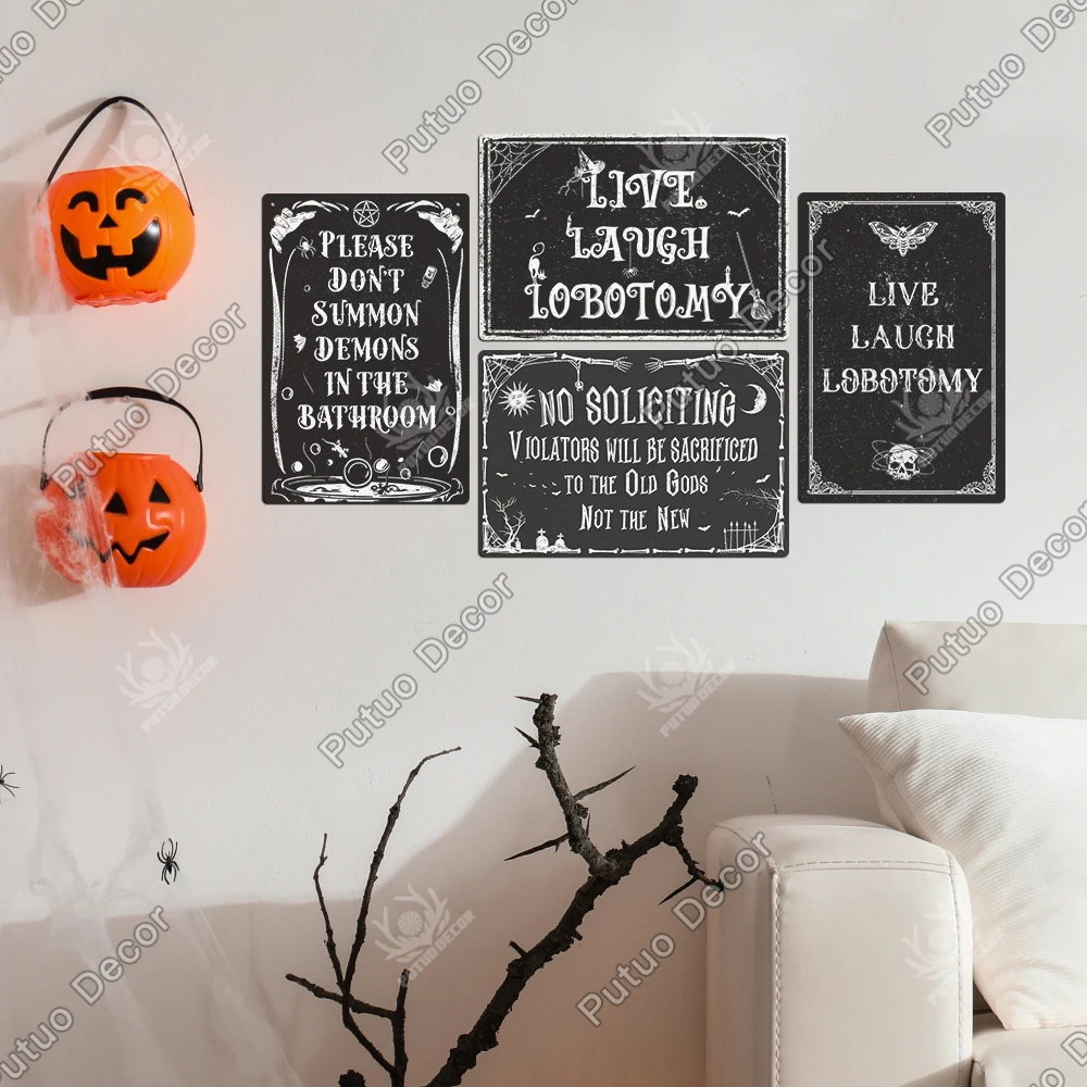 Декор Putuo Хэллоуин винтажный металлический жестяной знак настенный