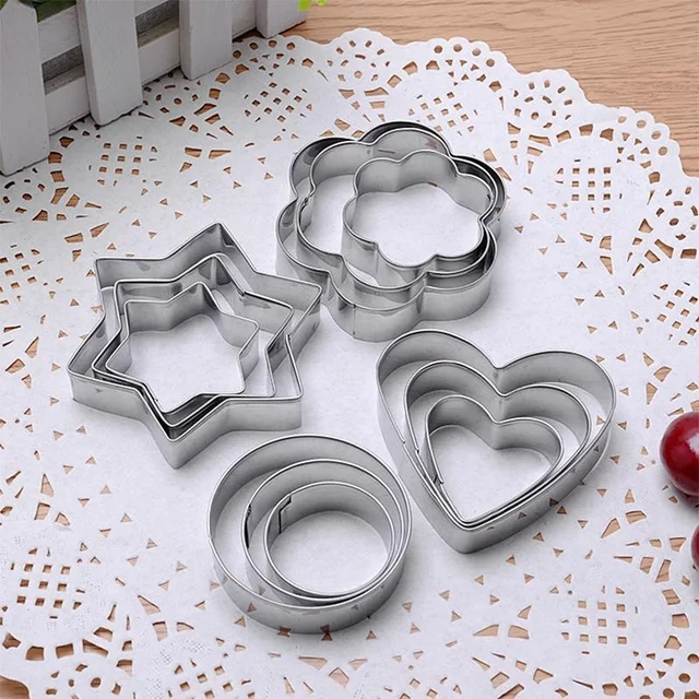 Lot De 2 Emporte-pièces Pour Biscuits Et Gâteaux PME - Argenté - Taille S (85x60mm)