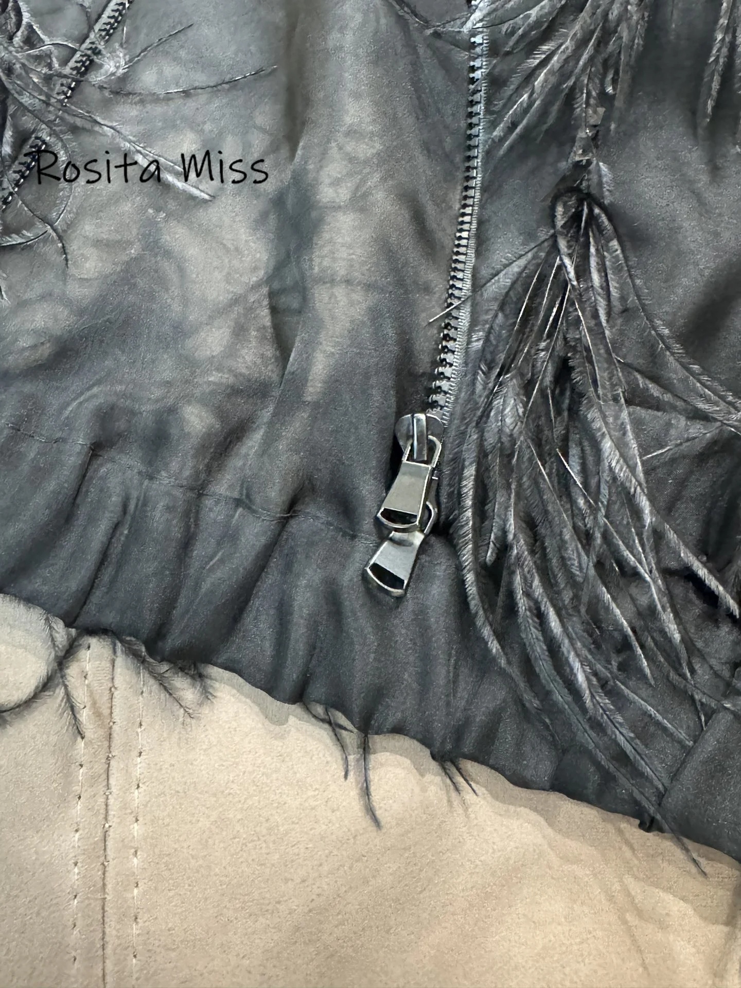 11.21 Повседневная куртка из плотного шелка с перьями сшитая вручную женская