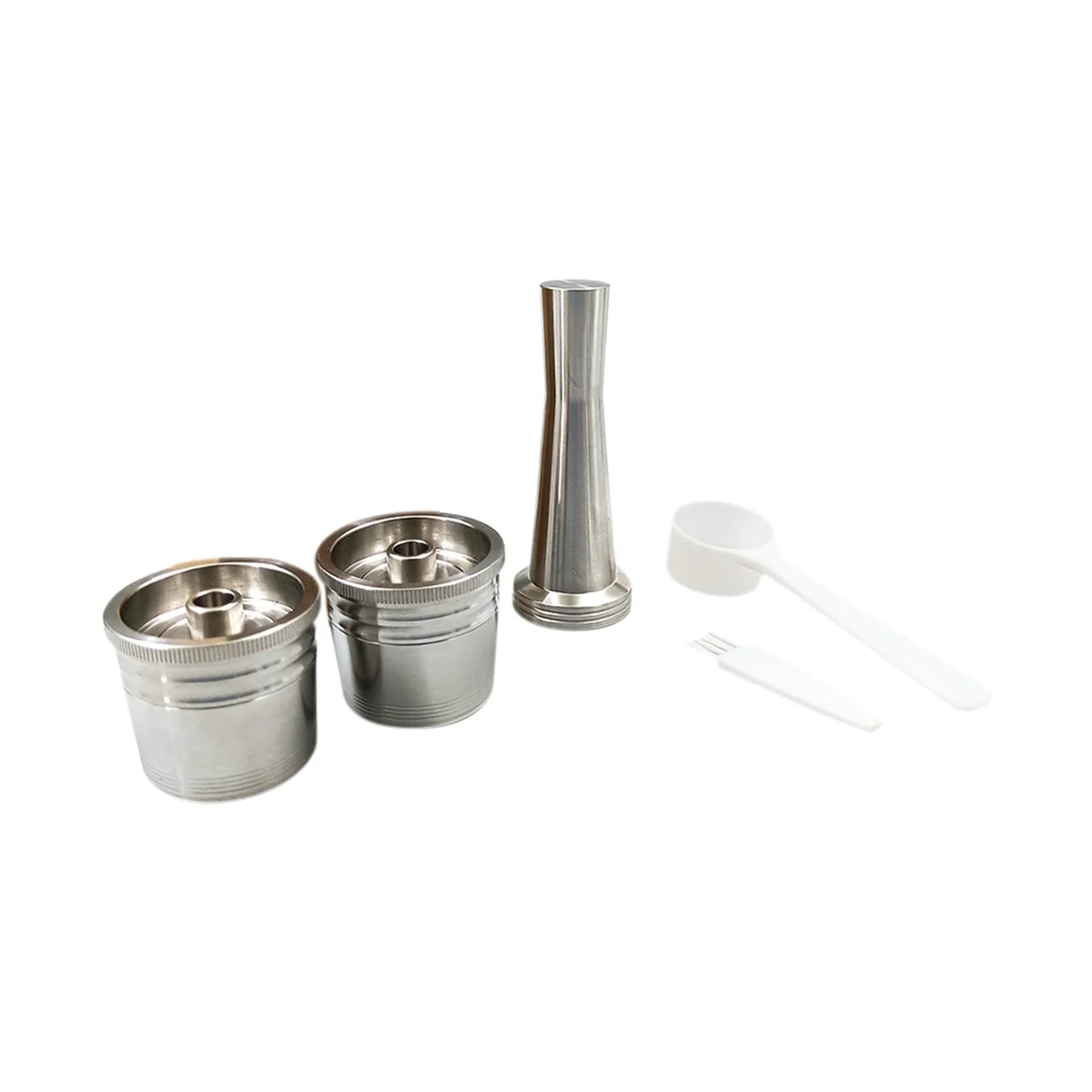 

Reusable Coffee Capsule Filter Fit for Coffee Machine Refillable Stainless Steel Coffee Capsule Tamper Spoon Y5Y9