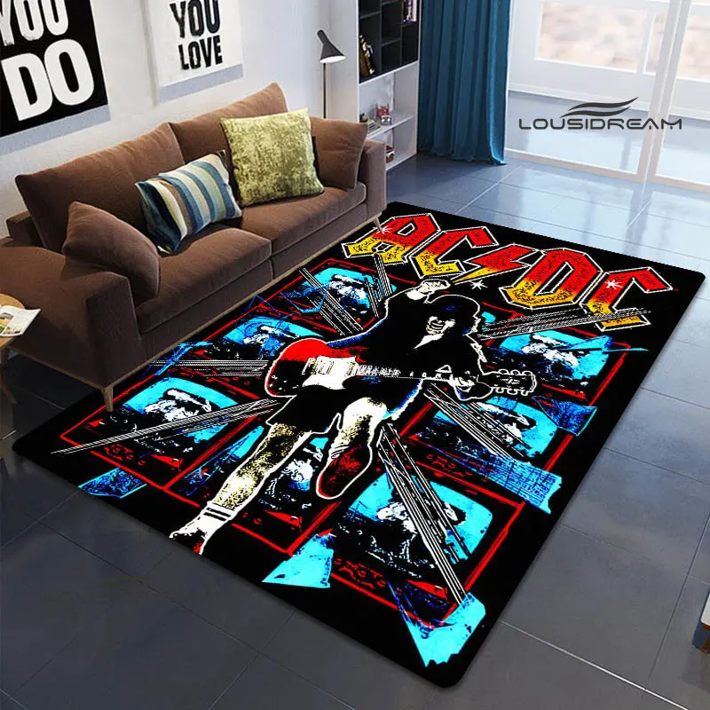 

Rock band AC/DC retro printing carpet cute rug carpets for living room rugs for bedroom decoracion door mat Birthday Gift