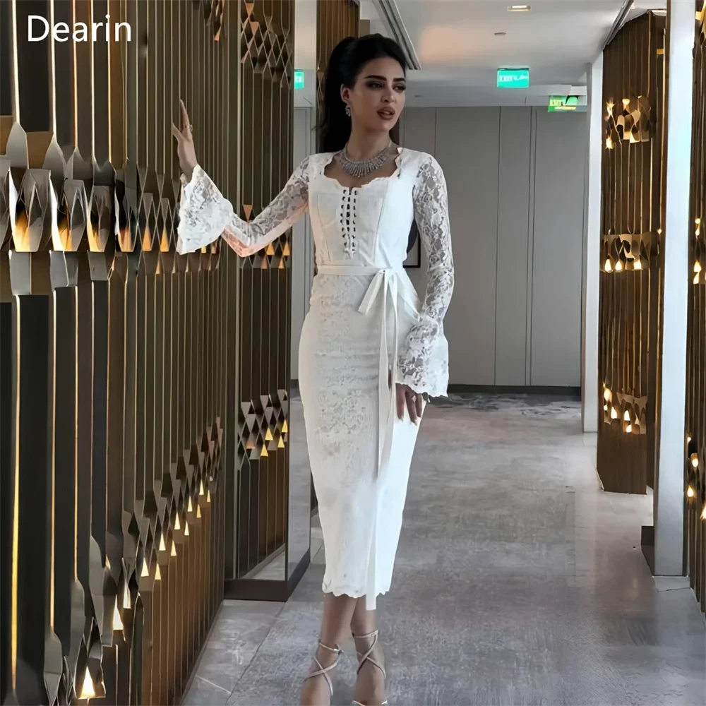 Индивидуальные юбки чайной длины с квадратным воротником в Саудовской Аравии