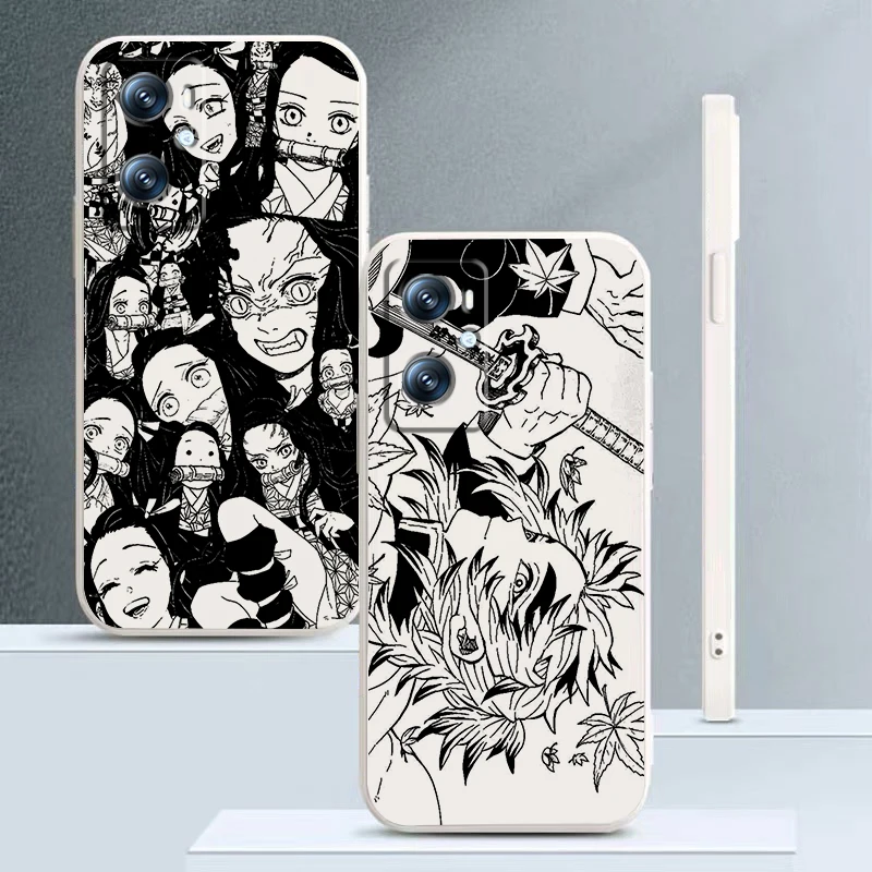 

Phone Case For OPPO Find X6 X5 X3 Lite A96 A94 A93 A77 A76 A74 A72 A57 A53S A16 5G Demon Slayer Anime Comics Art Liquid Rope
