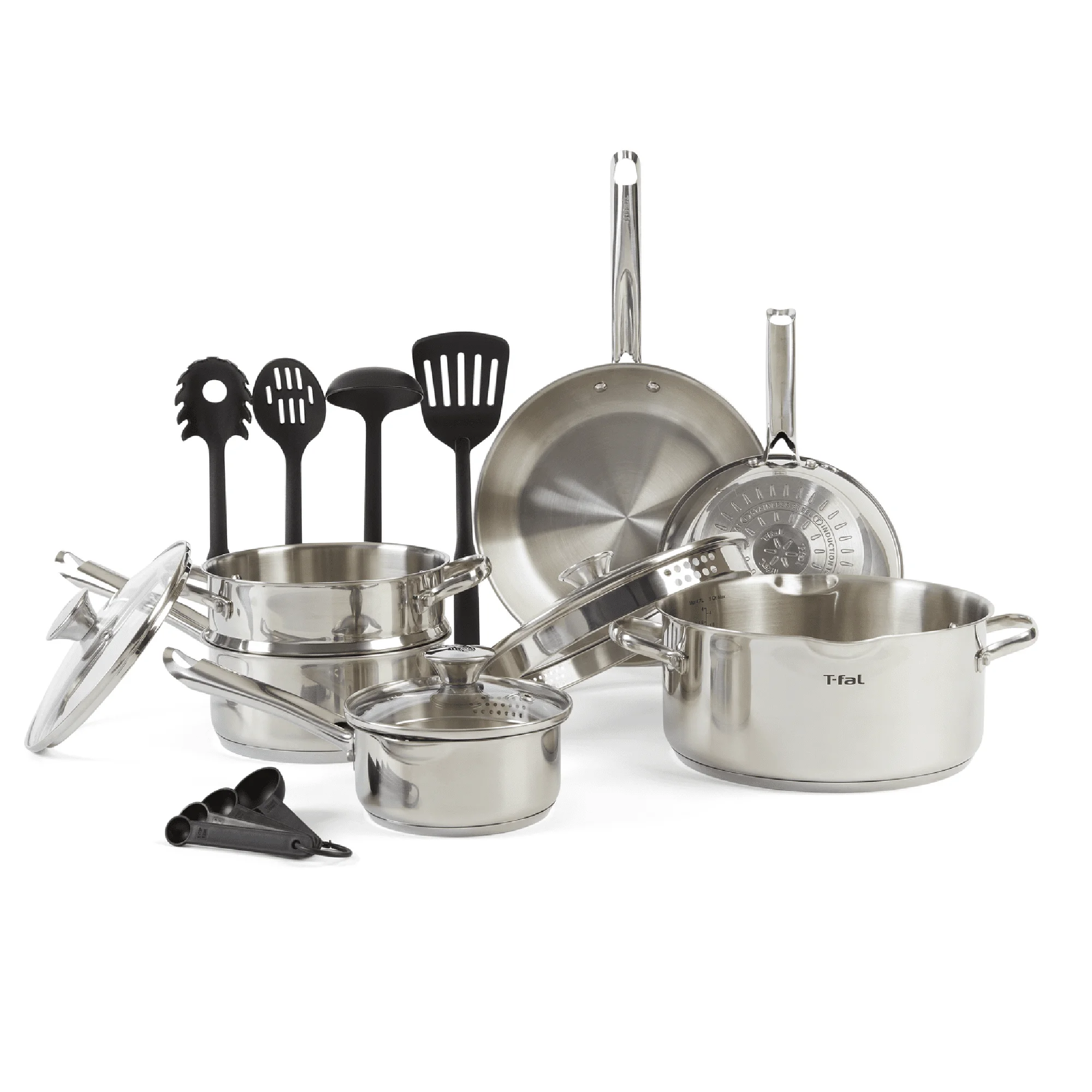 

Strain Stainless Steel Cookware Set, 14 Piece Set, Dishwasher Safe