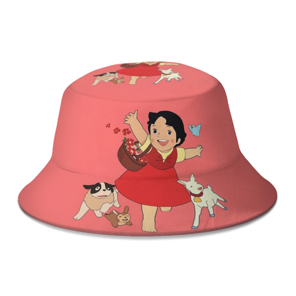 

2022 New Summer Heidi The Girl From The Alps Bucket Hat for Women Men Outdoor Foldable Bob Fisherman Hat Panama Gorros