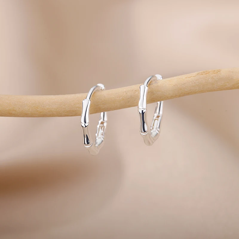 Женские серьги-кольца из бамбука нержавеющей стали |