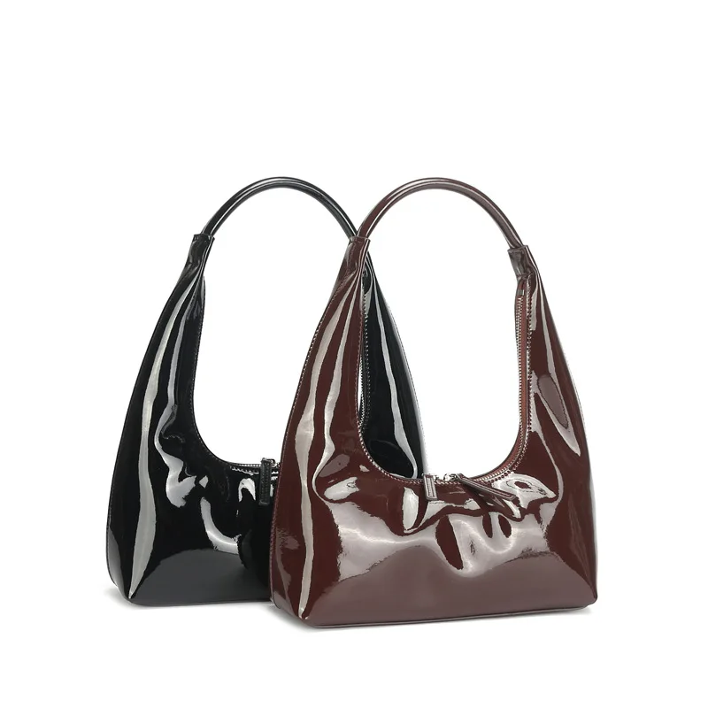 

Европейская и американская модная Яркая сумка под подмышки из лакированной кожи женская модель 2022 Весенняя новая сумка через плечо