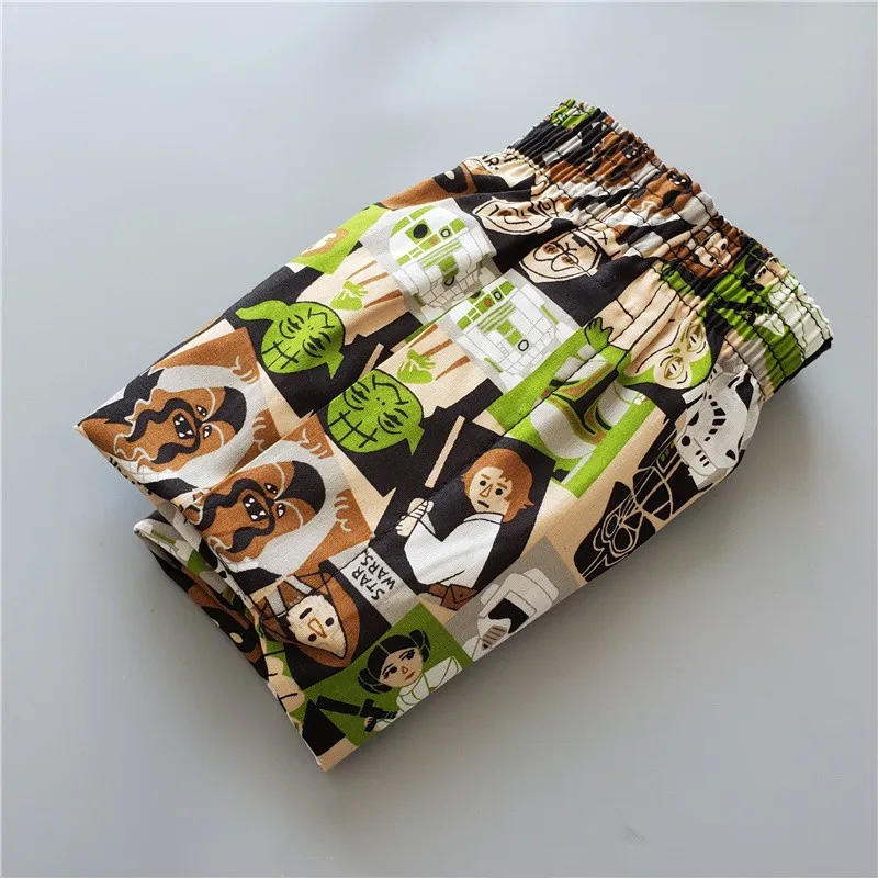 Summer shorts men's underwear Woven cotton Anime Sleeping Pants