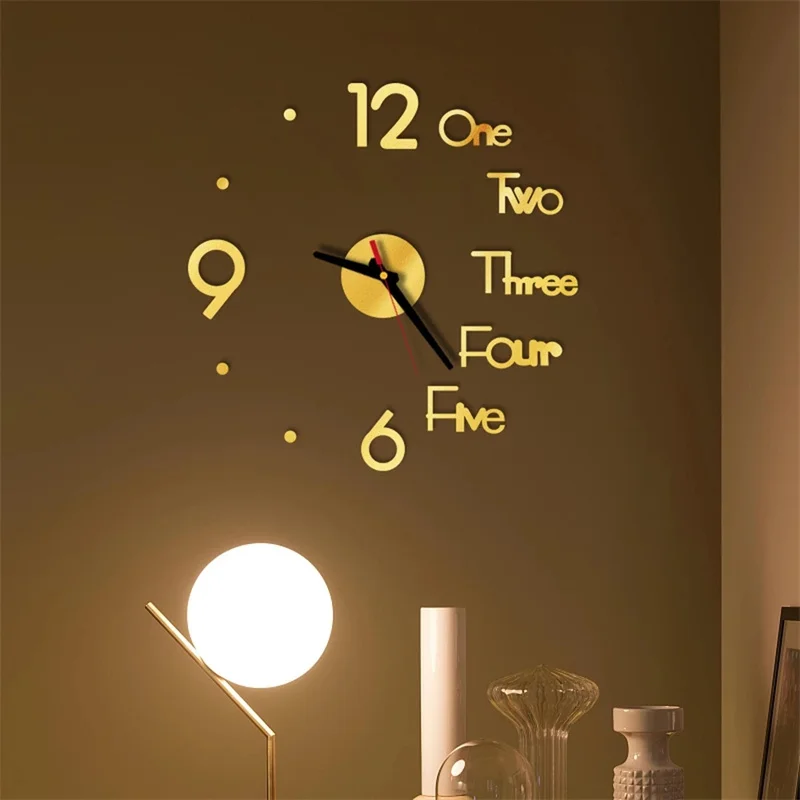 

One Set Creative Digital Acrylic Wall Clock Frameless Mirror Stickers Modern Art Decal Home Decor Modern Decor 40cm Wall Clock