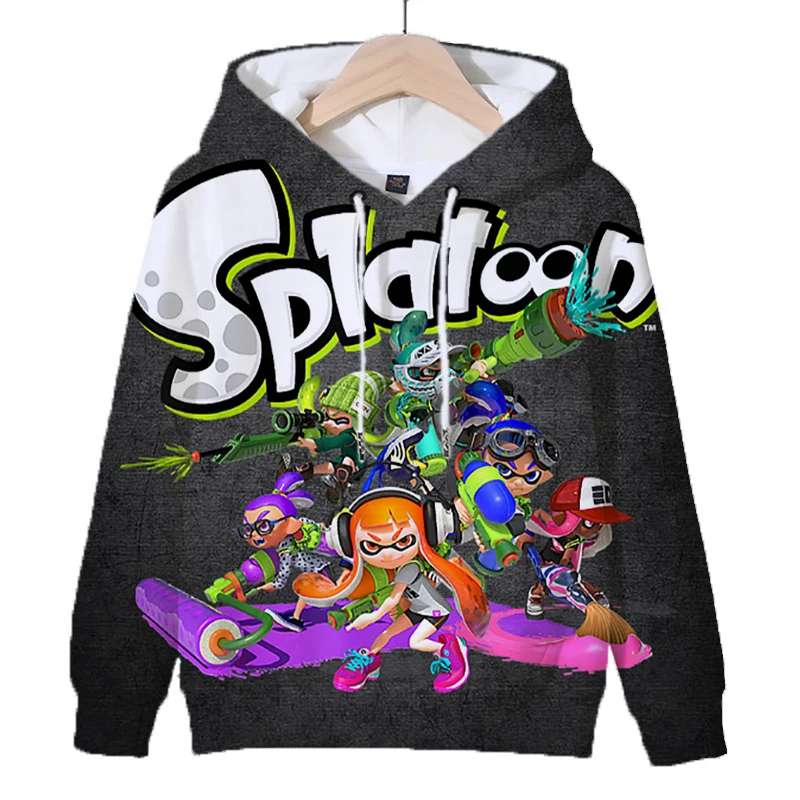 Толстовки с капюшоном 3D принтом игры Splatoon 3 толстовки для мальчиков девочек