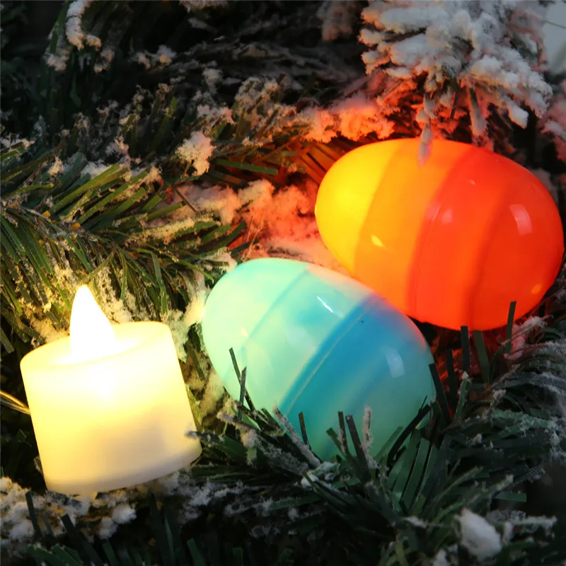 

12PCS Battery Powered Easter Simulation Eggs Easter Decoration Multicolor LED Lighting Eggs for Home Decoration Kids Gift
