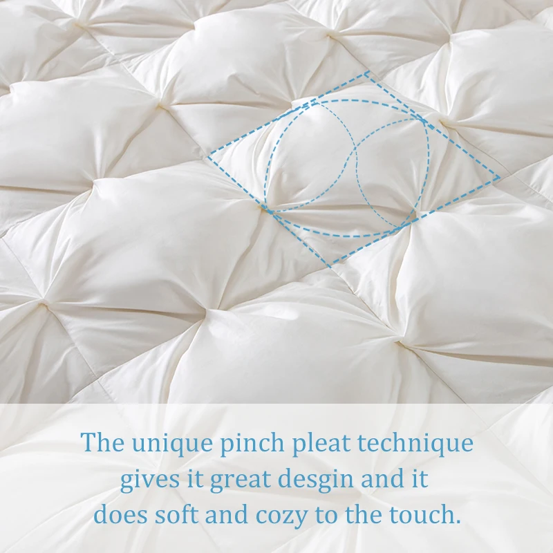 Peter Khanun White Goose Down Filler 3D Bread Duvet/Quilt/Comforter Winter Luxury Blankets 100% Cotton Shell 015