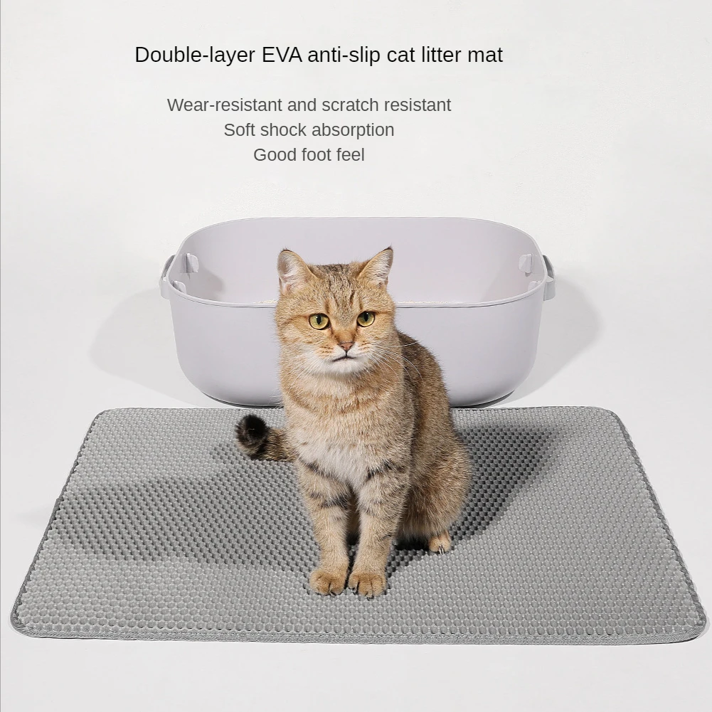 

Double Pet Cat Litter Mat Waterproof Layer Pet Litter Box Mat Non-slip Sand Cat Pad Washable Bed Mat Clean Pad Pet Accesorios