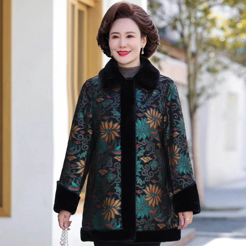 Winter Faux Fur Coat For Women 2022 Wear on Both Sides Middle-aged Woman Fur Jacket Winter Elegant Thick Warm Winter Overcoat