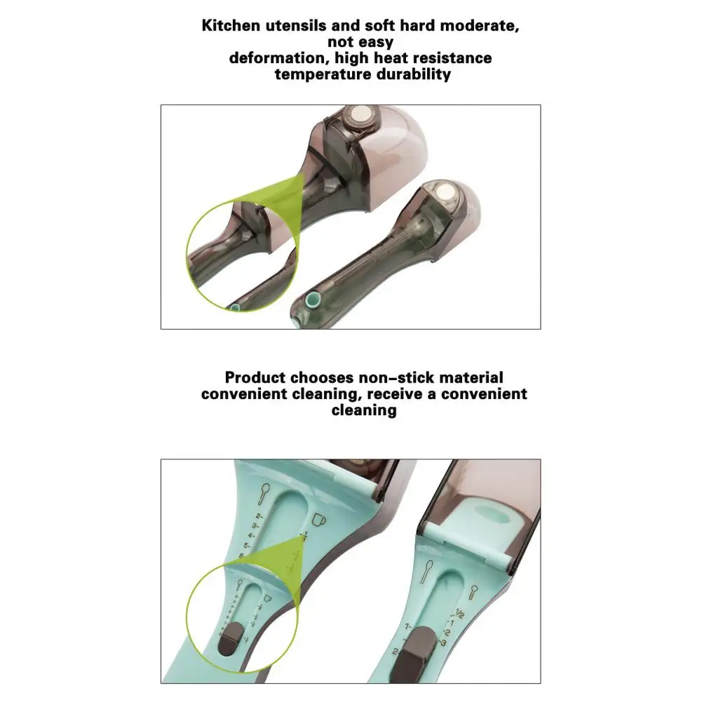 

Durable Measurement Spoon Adjustable Lightweight Assorted Sizes Measurement Cup Solid Measuring Scooper Kitchen Gadget