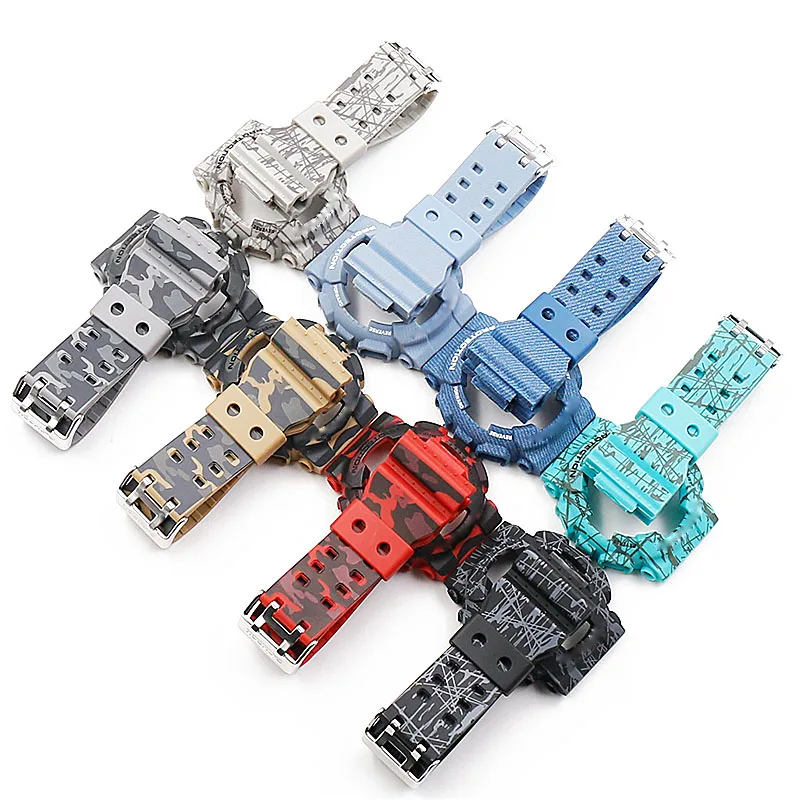 

Watch Strap Protective Case For Casio G-Shock Gd120 Gd100 Ga110 Ga100 Men Camouflage Resin Sport Watch Band Bracelet Cover Shell