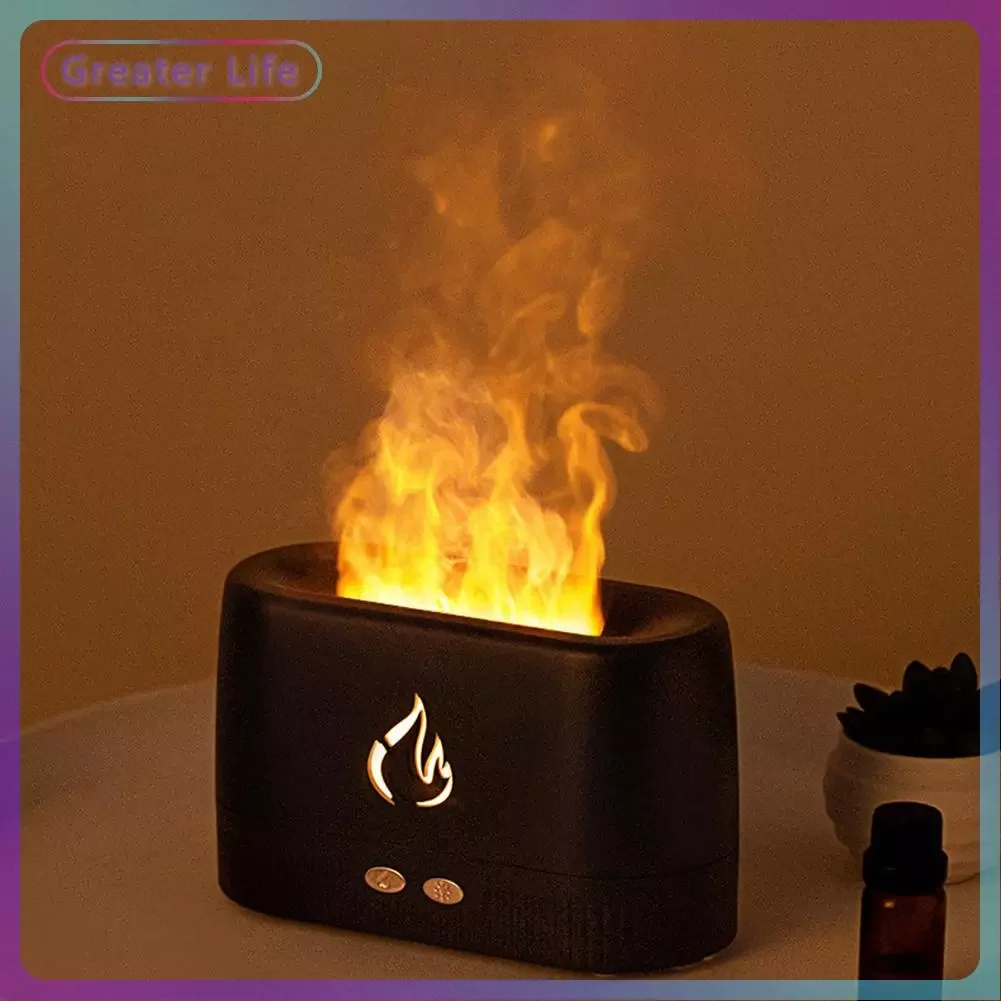 Essential Oil Diffuser Simulation 3D Flame Light Humidifier Aroma Mist Maker Air Freshener Fragrance Sleep Atomizer