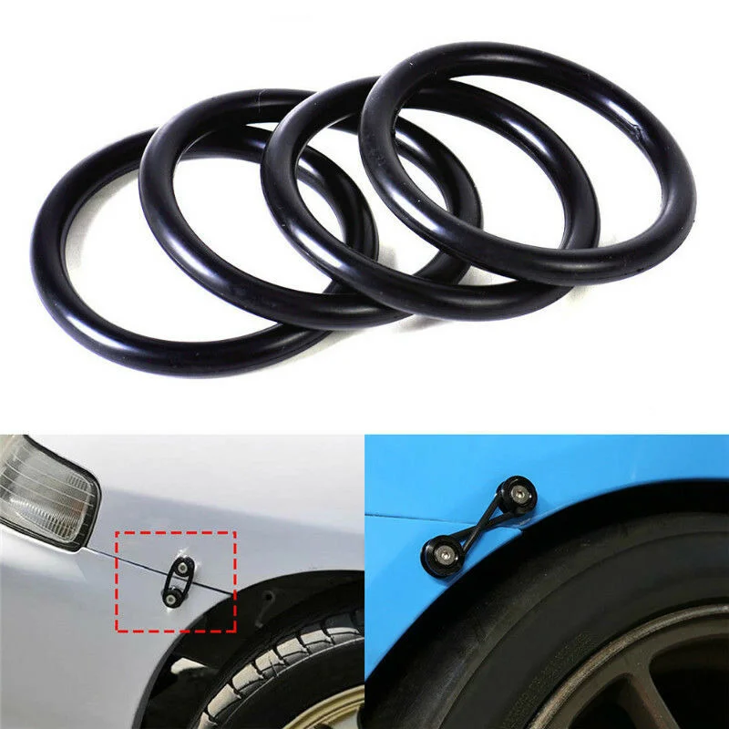 

4pcs High Strength Bumper Fender Quick Release O-Ring Rubber Fastener Band Kit Black Universal Exterior Parts Car Accessories
