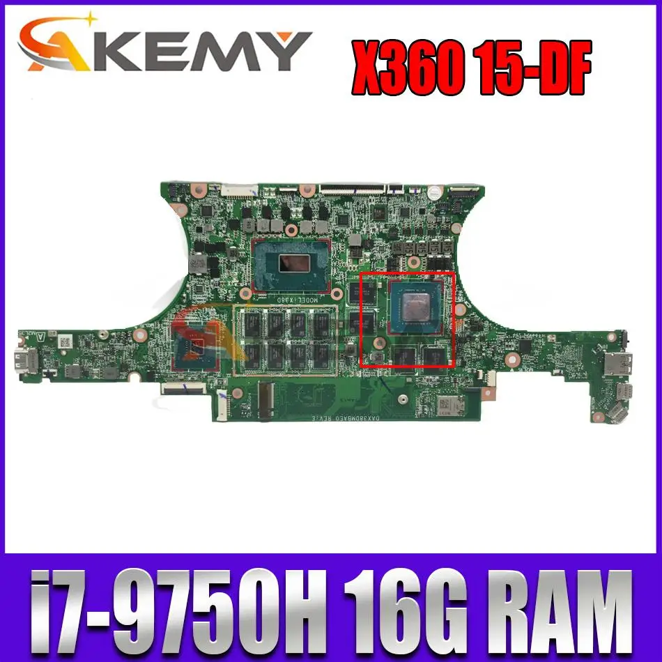 

DAX38DMBAE0 X38D For HP Spectre x360 Convertible 15-df1024TX 15-DF Laptop Motherboard GTX1650/4GB with i7-9750H CPU 16GB RAM