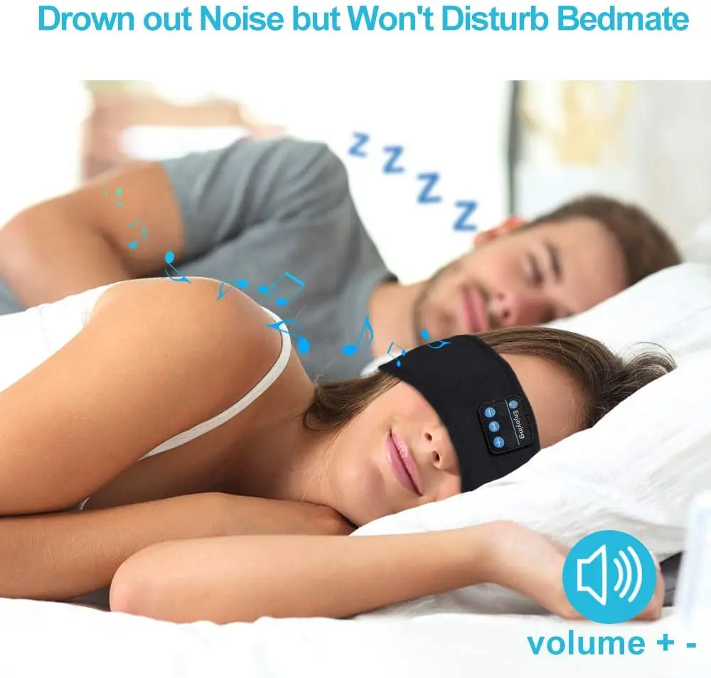 

Black Wireless Bluetooth Headphone Headband Music Headband Eye Mask Sports Yoga Fitness Running Earphone Sleep Headset Headscarf