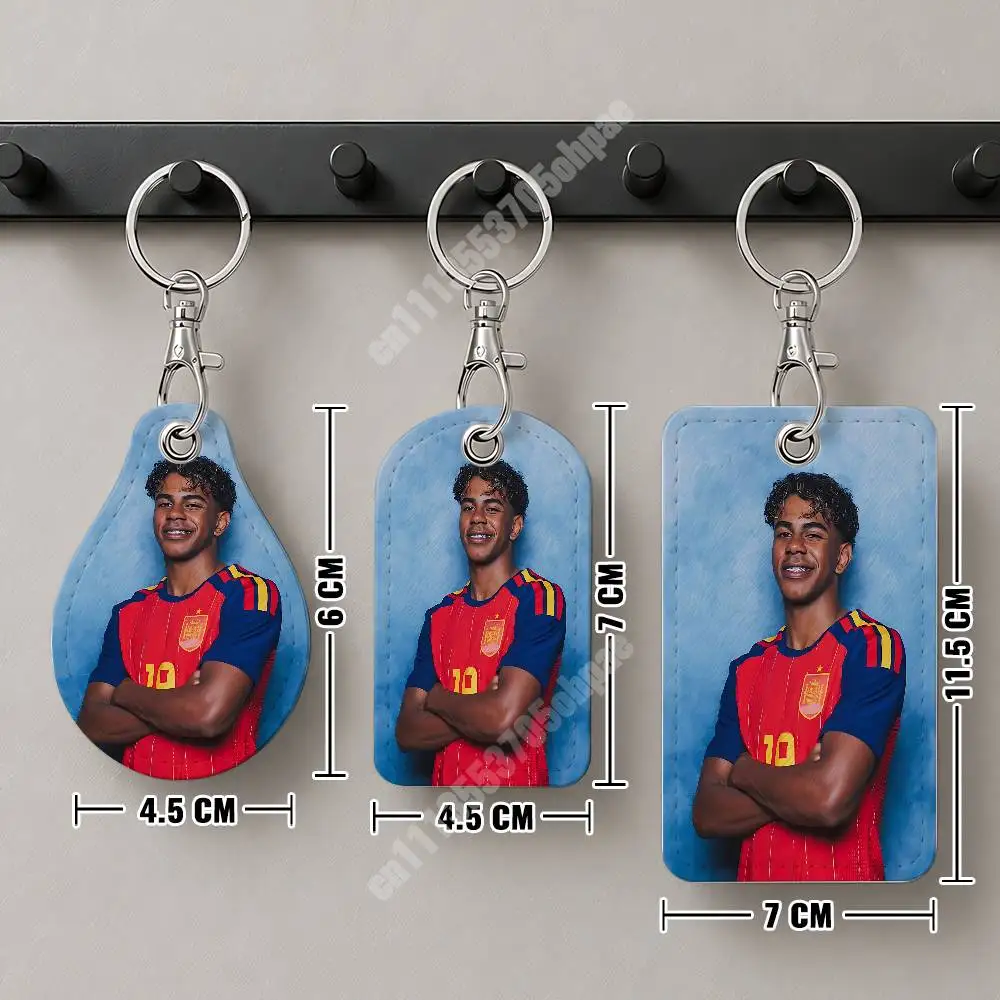 Фото Кожаный брелок-картхолдер Spain Football L-Lamine 19 Y-Yamal для Airtag и багажных бирок, повседневный чехол для трекера №4
