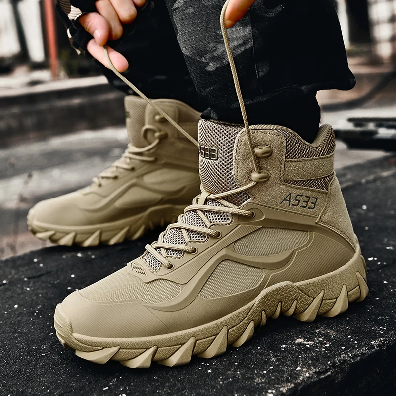 Men's Professional Military Boots Outdoor Cross-country Training Desert Military Boots Men's Hiking Shoes Non Slip Sneakers