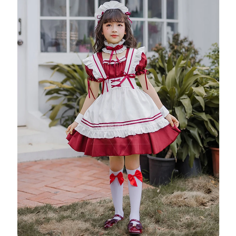 Несколько девушек Классическая Лолита милая японская горничная брикет с носками