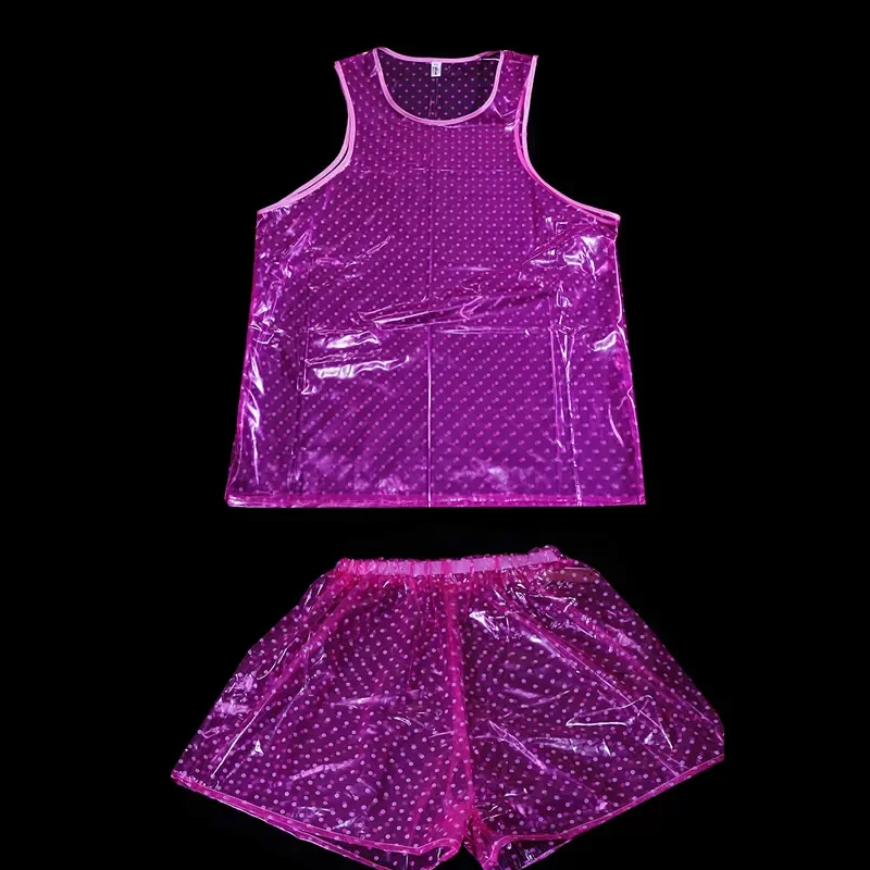 ABDL Пластиковый жилет из ПВХ в горошек шорты сексуальные прозрачные мягкие