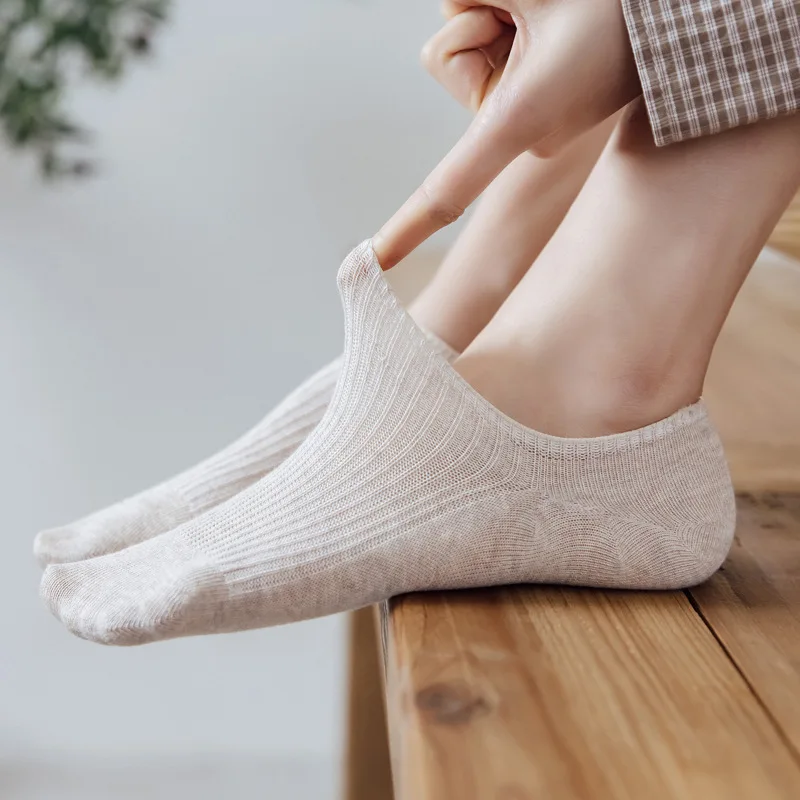 

Летние силиконовые Нескользящие низкие женские хлопковые дышащие однотонные невидимые носки женские лодочные носки