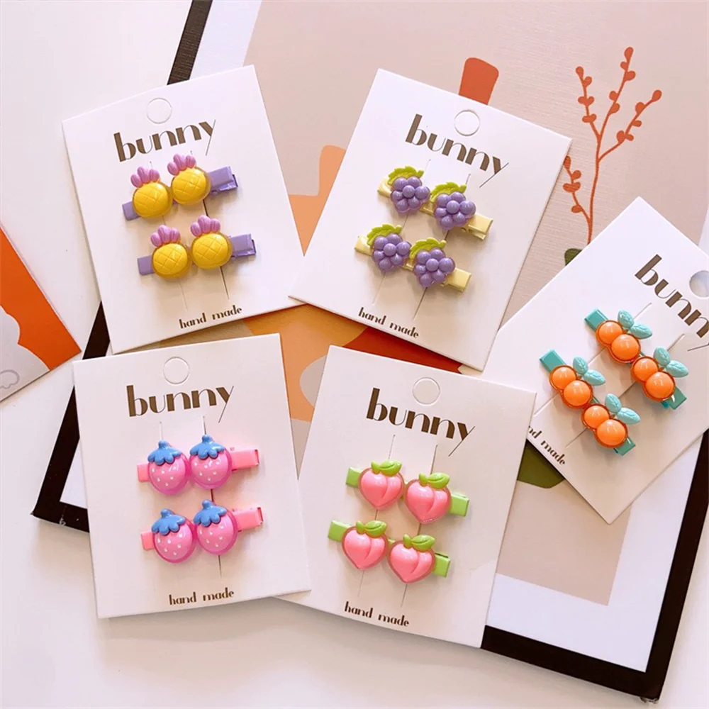 Ful Hair Accessory Set, Strawberry Peach Pineapple Grape Cherry Clip