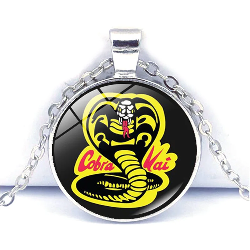 Ожерелье из драгоценных камней Кобра Кай времени серебряная металлическая