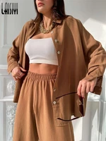 lounge wear two piece outfits women casual tracksuit pants sets summer autumn long sleeve shirt tops drawstring loose pants suit