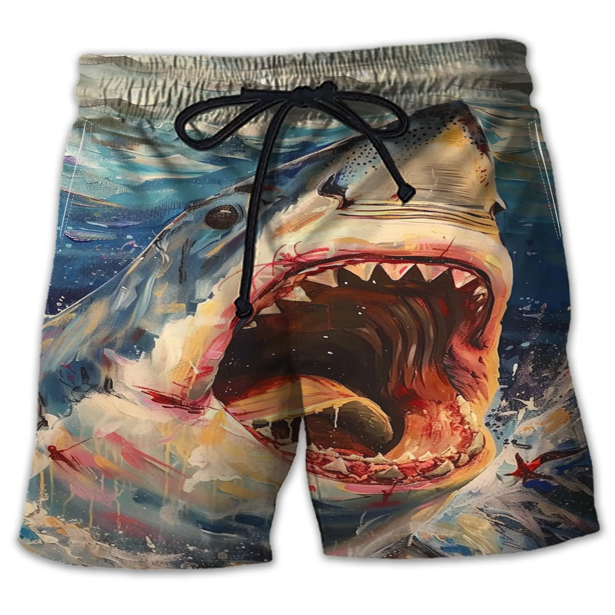 Фото New Ocean Shark Dolphin 3D Print Beach Shorts Men Swimwear Oversized Surfing Board Pants Hawaiian Swimsuits Trunks Kids Clothing №1