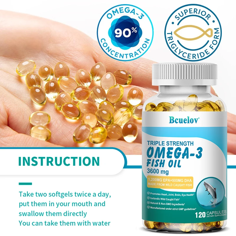 

Пищевая добавка с рыбьим маслом Omega 3 с EPA и DHA для укрепления сердечно-сосудистой, суставной и иммунной системы, поддержания иммунитета