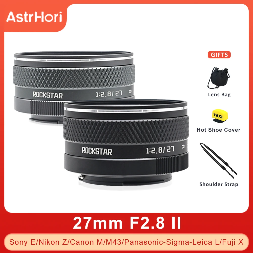 

AstrHori 27 мм F2.8 II APS-C ручная фокусировка APS-C Большая диафрагма цифровая камера для объектива и крепления Fujifilm XS10 Micro 4/3