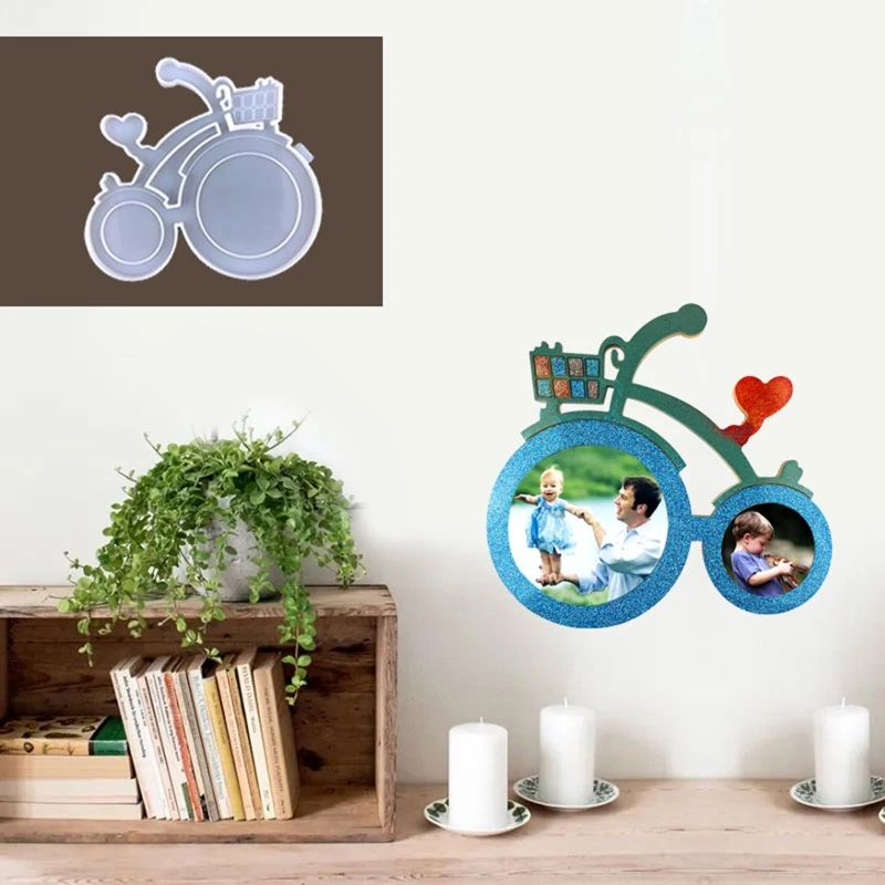 

Bike Photo Frame Epoxy Resin Mold Handmade Desktop Decoration Silicone Mould DIY Crafts Ornaments Plaster Soap Mould
