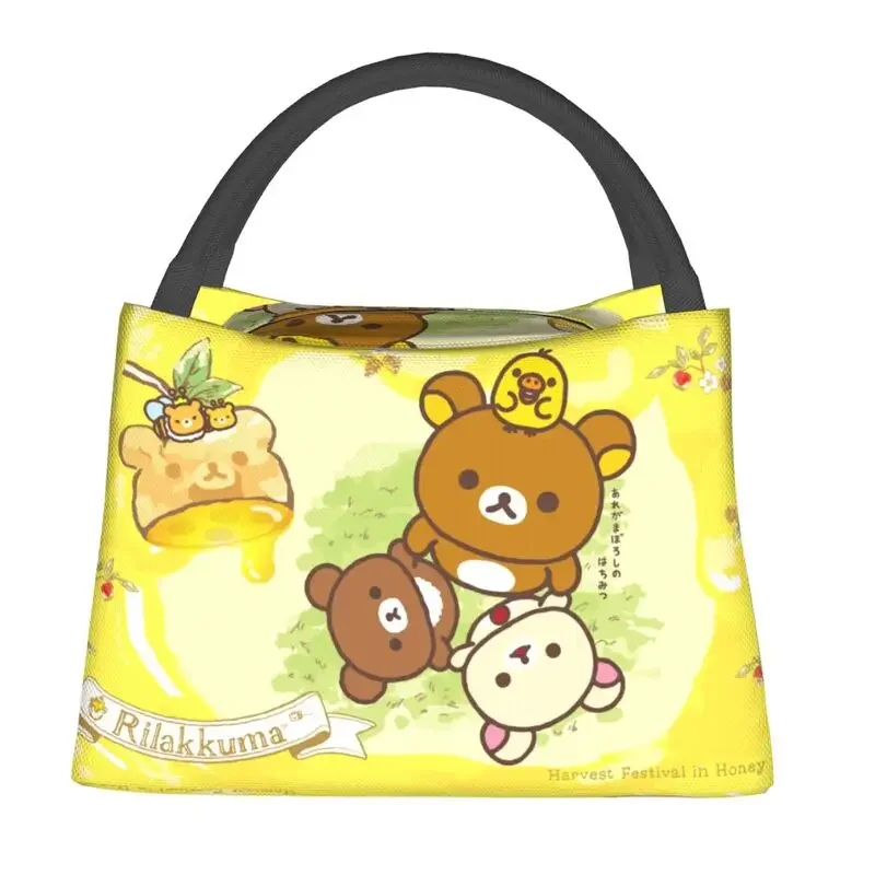 Kawaii мультфильм Rilakkuma медведь изолированные сумки для обеда женщин портативный
