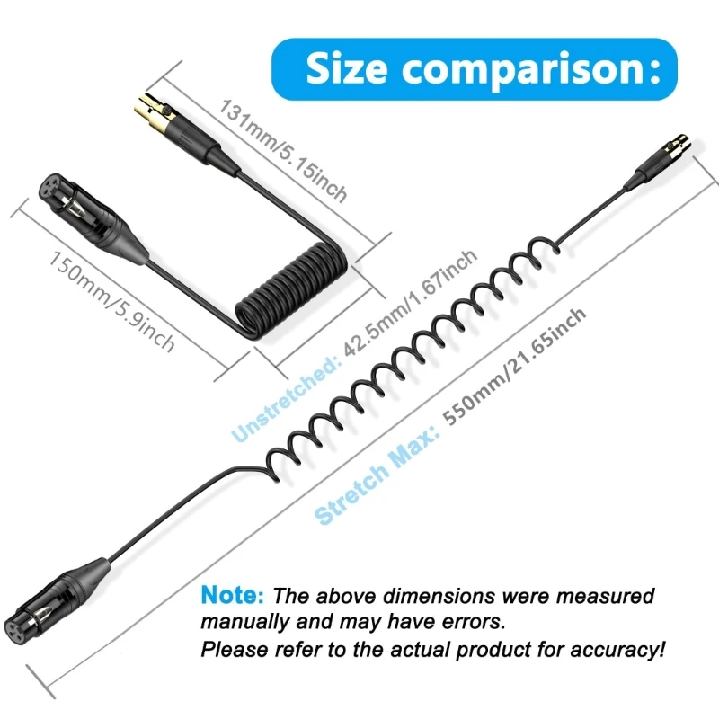 Спиральный мини-3-контактный кабель-адаптер на стандартный 3-контактный