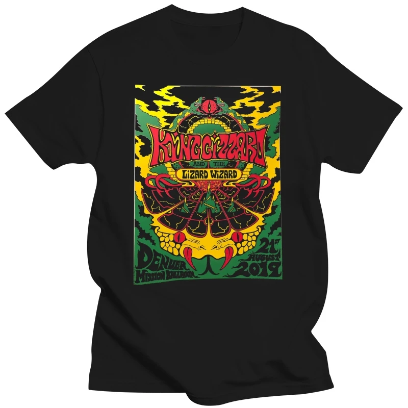 

king gizzard and the lizard wizard denver, co august 21 2019 T-Shirt Funny Tops Tee Casual O Neck