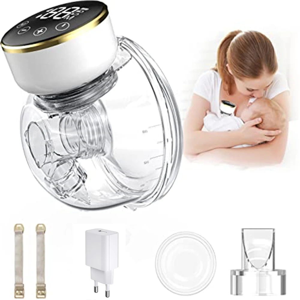 1200mAh Electric Breast Pump Electric Milk Extractor Portable Hands-free Breast Pump Ultra-quiet with LED Screen Baby Accessorie