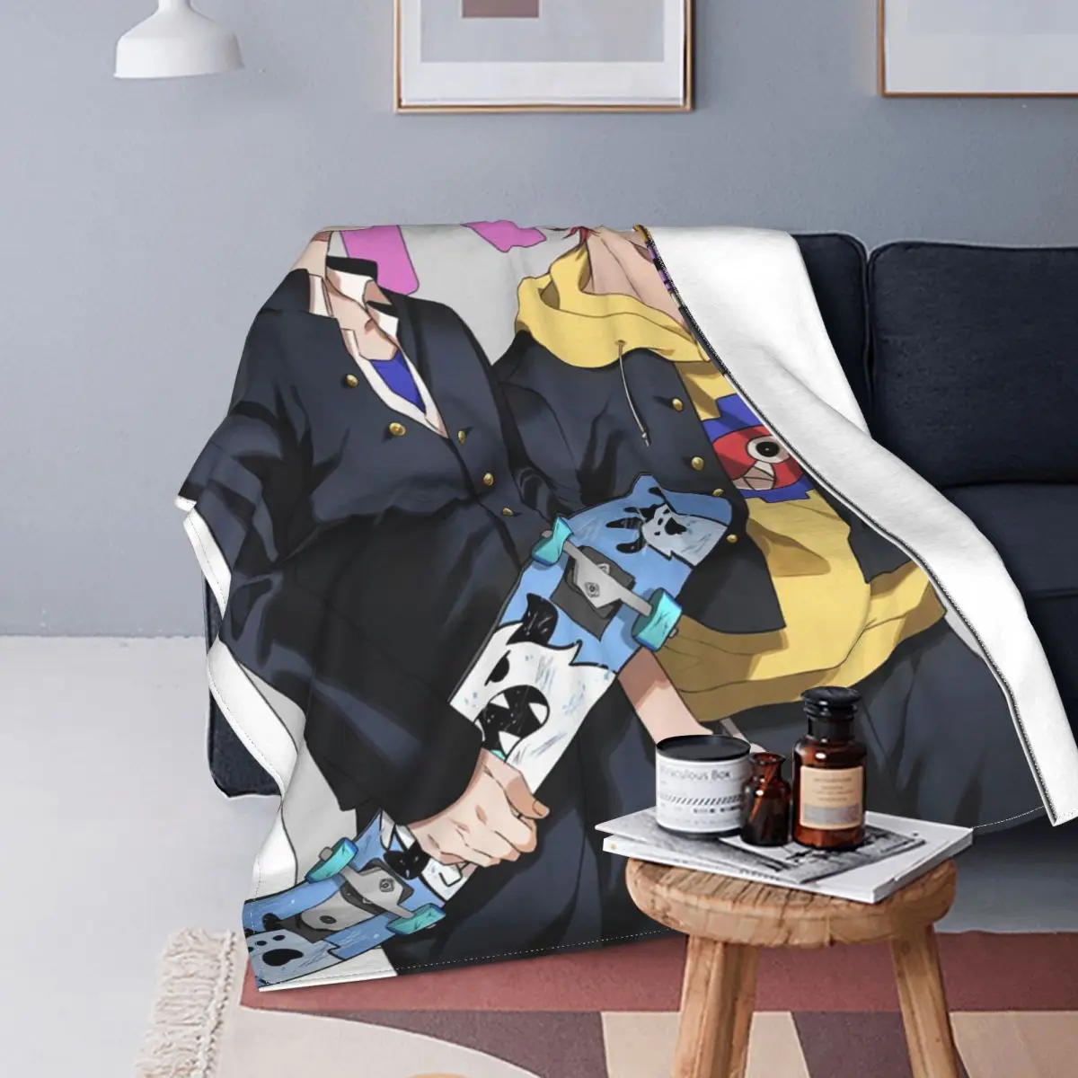 

Anime SK8 The Infinity Fuzzy Blanket Kyan Reki Hasegawa Langa Yaoi Funny Throw Blankets for Sofa Bedding Lounge Rug Piece