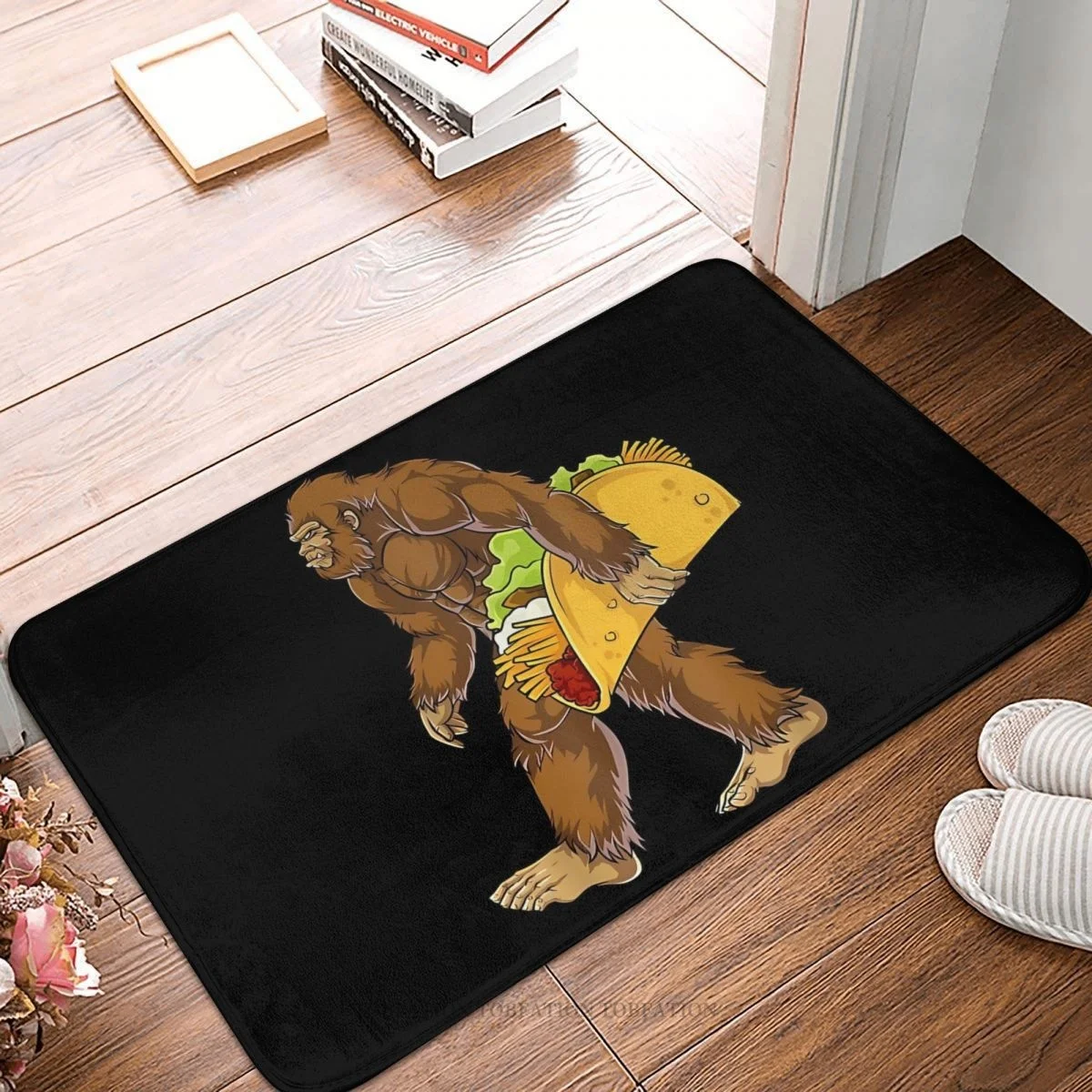 

Bigfoot Sasquatch Bath Non-Slip Carpet Carrying Taco Funny Bedroom Mat Entrance Door Doormat Floor Decoration Rug